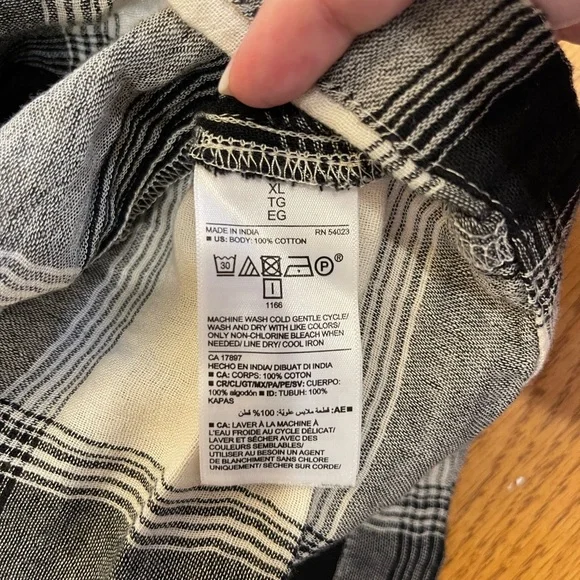 Old Navy Black and White Checkered Plaid Dress XL - Picture 6 of 6
